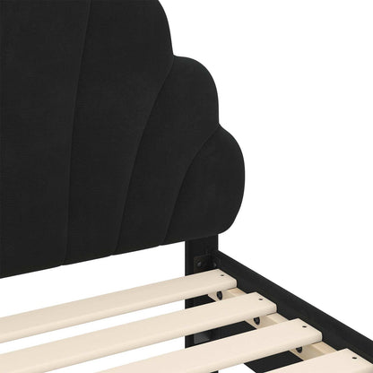 Struttura letto bambini con testata Nero 90 x 200 cm Velluto