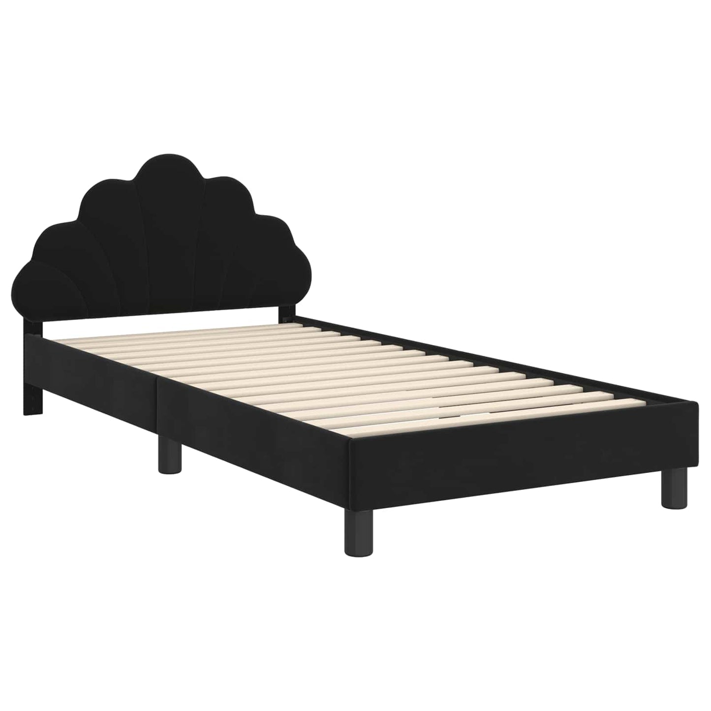 Struttura letto bambini con testata Nero 90 x 200 cm Velluto