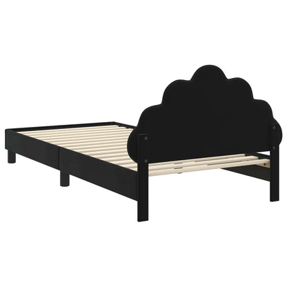 Struttura letto bambini con testata Nero 90 x 200 cm Velluto