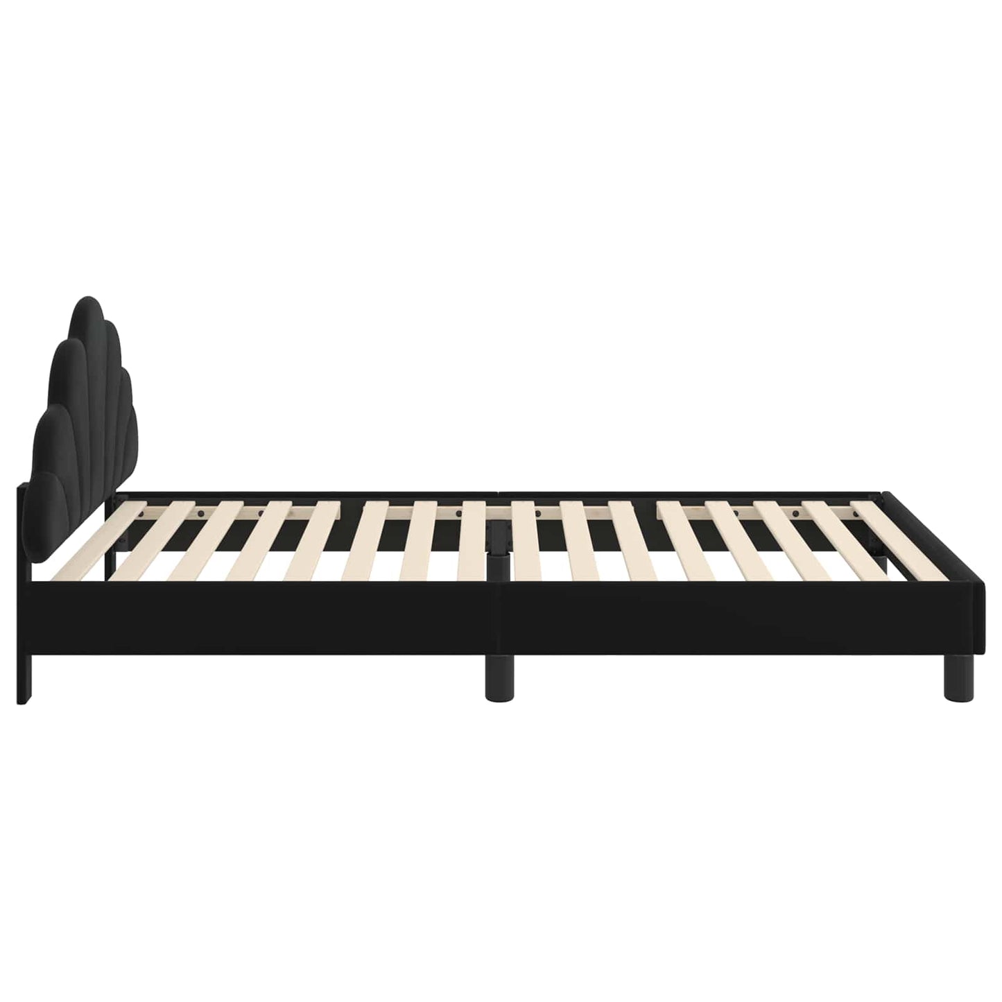 Struttura letto bambini con testata Nero 90 x 200 cm Velluto
