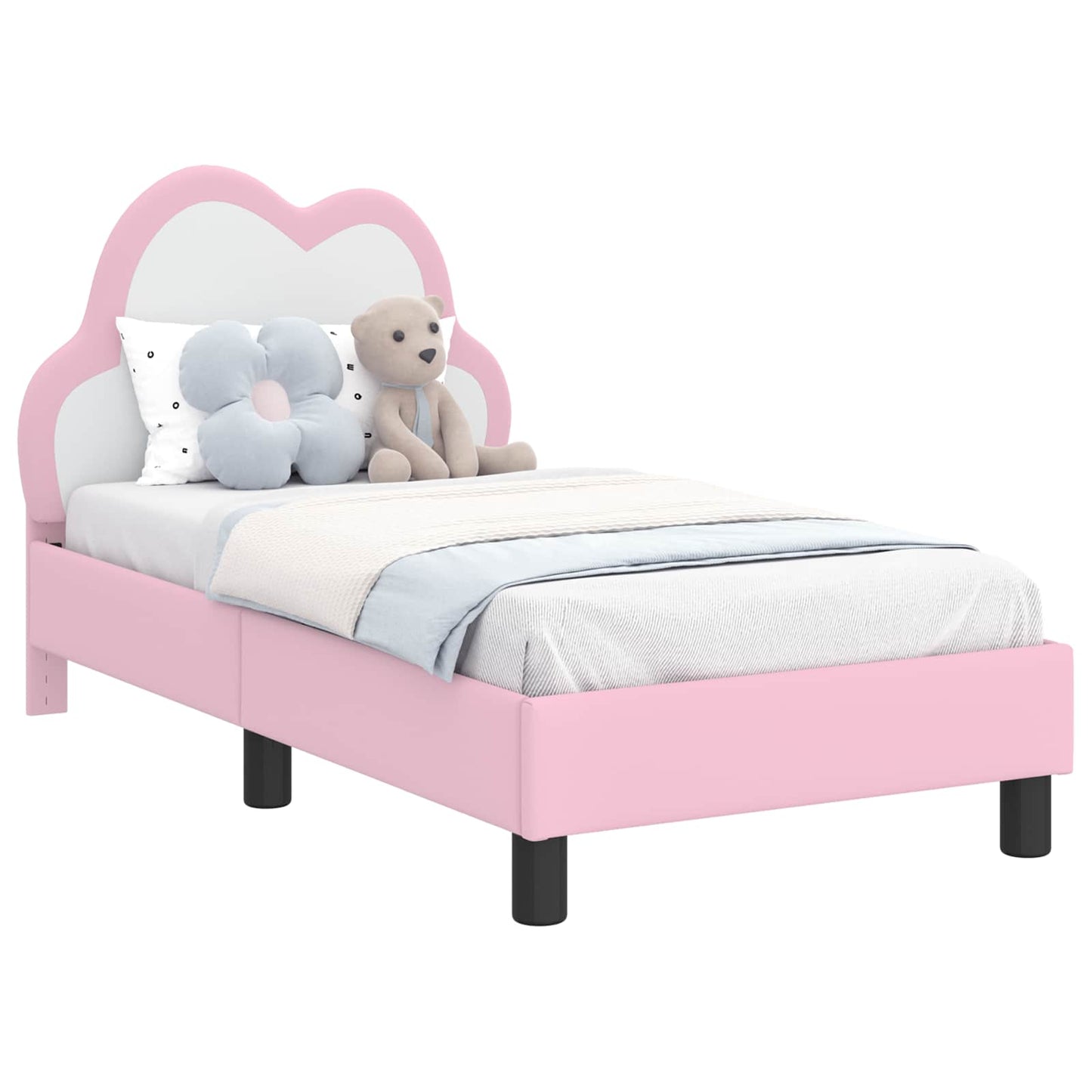 Struttura letto per bambini con testata Rosa 70 x 140 cm PU