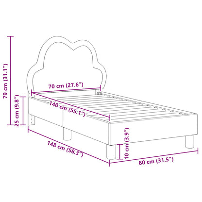 Struttura letto per bambini con testata Rosa 70 x 140 cm PU | homemem39
