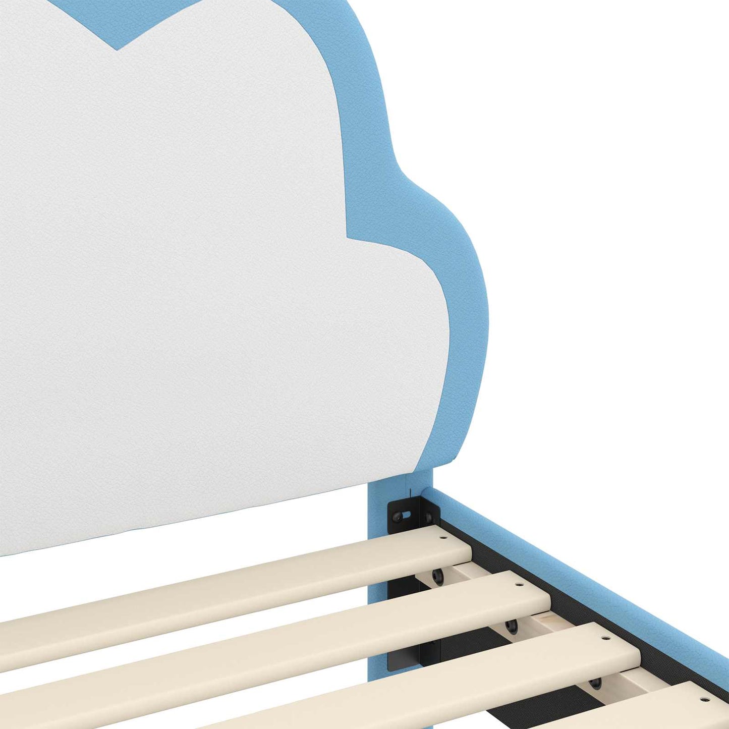 Struttura letto per bambini con testata Blu 70 x 140 cm PU