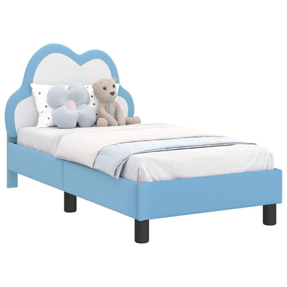 Struttura letto per bambini con testata Blu 70 x 140 cm PU
