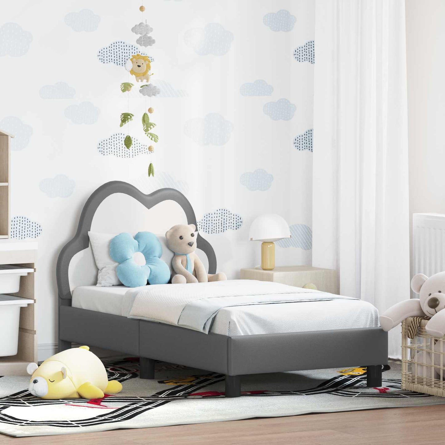 Struttura letto per bambini con testata Grigio chiaro