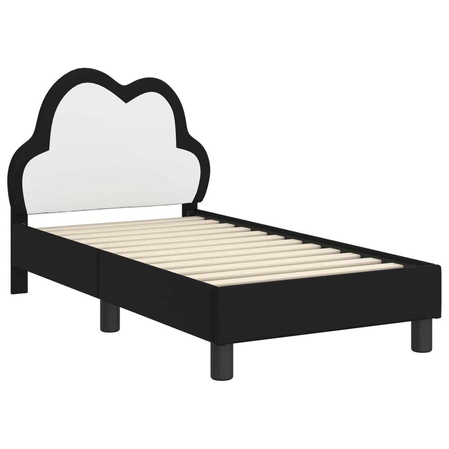 Struttura letto per bambini con testata Nero 70 x 140 cm PU