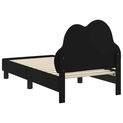 Struttura letto per bambini con testata Nero 70 x 140 cm PU
