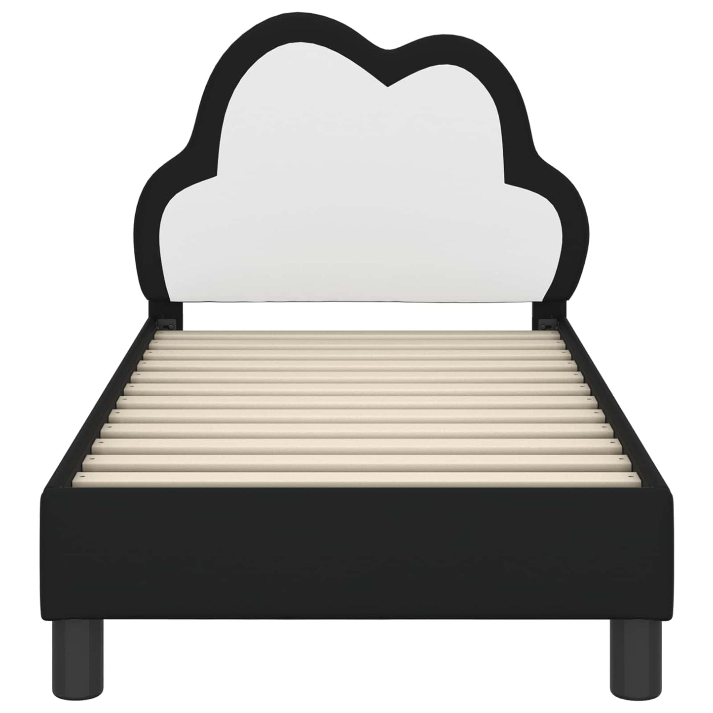 Struttura letto per bambini con testata Nero 70 x 140 cm PU