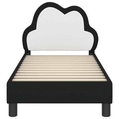 Struttura letto per bambini con testata Nero 70 x 140 cm PU