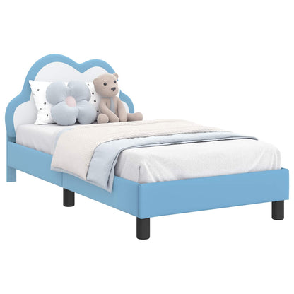 Struttura letto bambini con testata Blu 80 x 160 cm PU