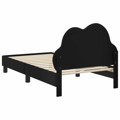 Struttura letto bambini con testata Nero 80 x 160 cm PU