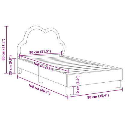 Struttura letto bambini con testata Nero 80 x 160 cm PU | homemem39