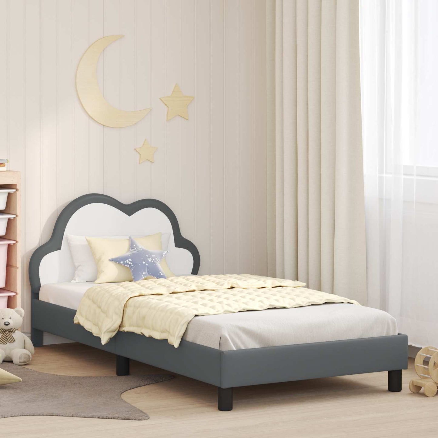 Struttura letto bambini con testata Grigio chiaro 80 x 200 cm
