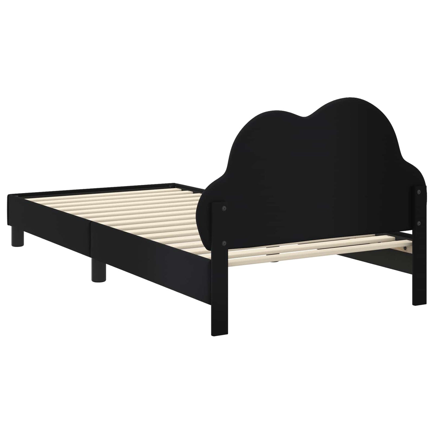 Struttura letto bambini con testata Nero 80 x 200 cm PU
