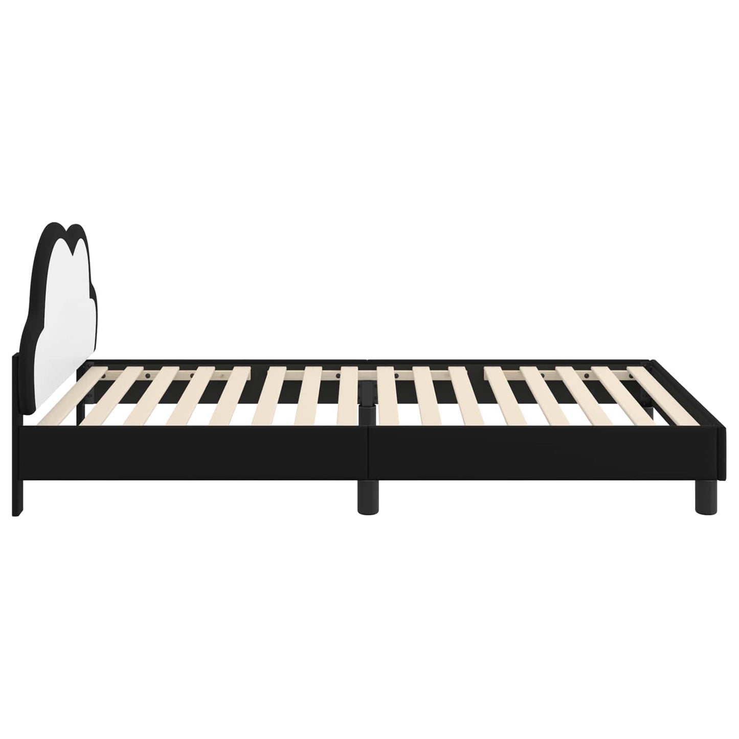 Struttura letto bambini con testata Nero 80 x 200 cm PU