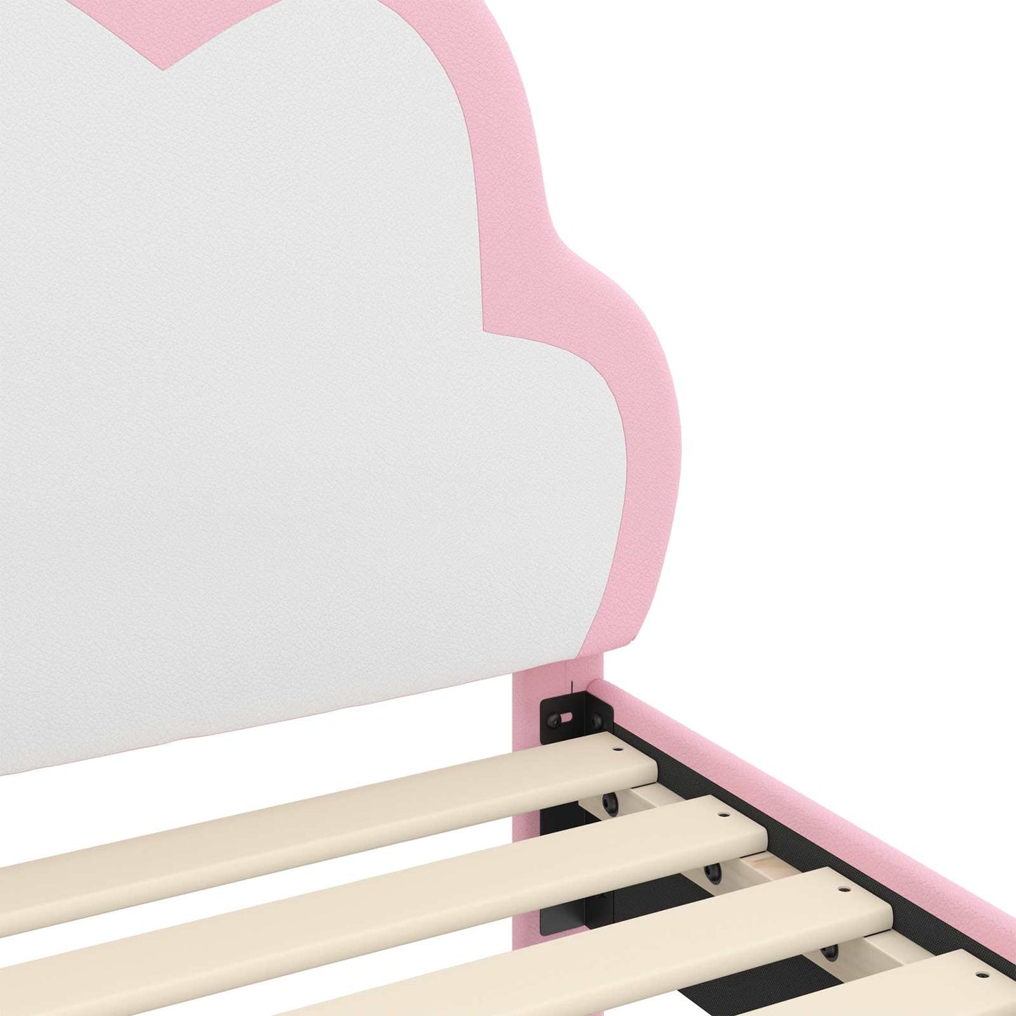 Struttura letto bambini con testata Rosa 90 x 190 cm PU