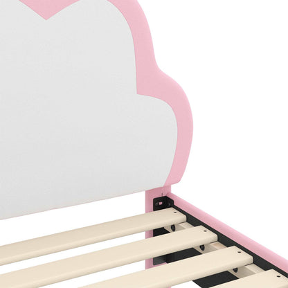 Struttura letto bambini con testata Rosa 90 x 190 cm PU