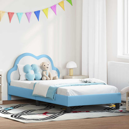 Struttura letto bambini con testata Blu 90 x 190 cm PU