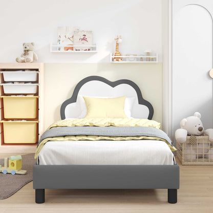 Struttura letto bambini con testata Grigio chiaro 90 x 190 cm