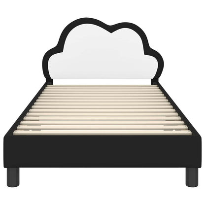 Struttura letto bambini con testata Nero 90 x 190 cm PU