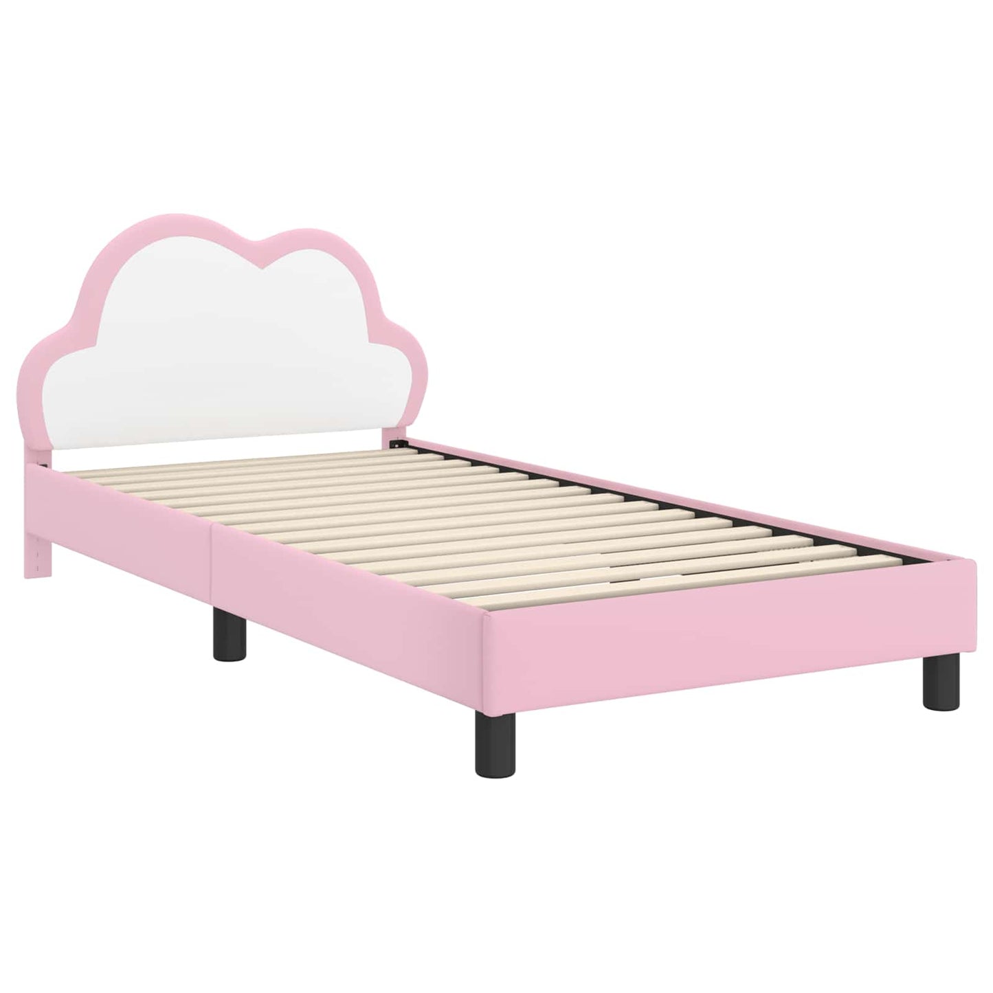 Struttura letto bambini con testata Rosa 90 x 200 cm PU