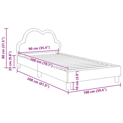 Struttura letto bambini con testata Rosa 90 x 200 cm PU