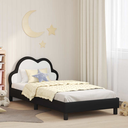 Struttura letto bambini con testata Nero 90 x 200 cm PU