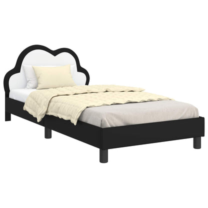 Struttura letto bambini con testata Nero 90 x 200 cm PU