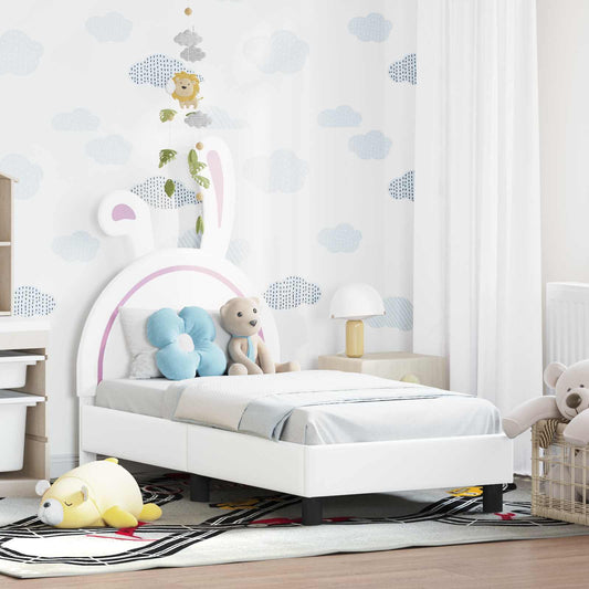 Struttura letto per bambini con testata Bianco 70 x 140 cm PU