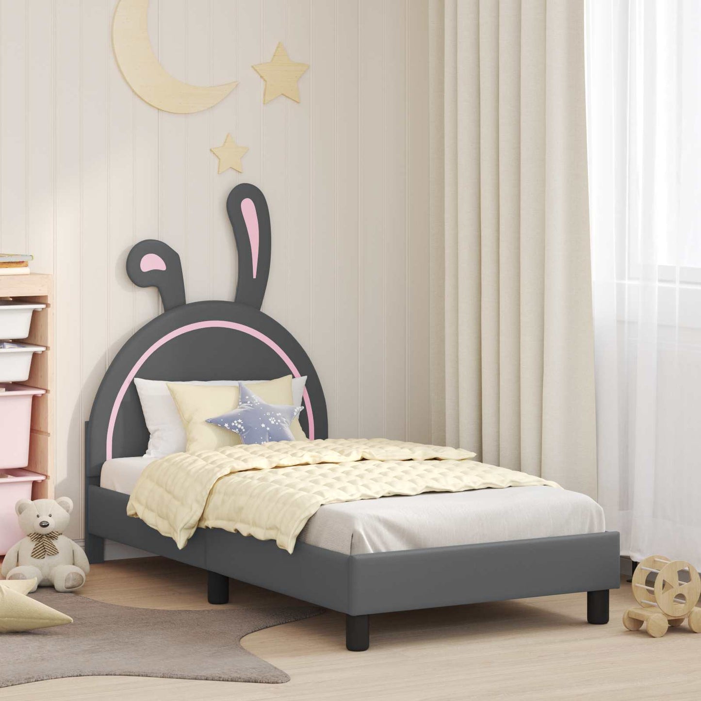 Struttura letto bambini con testata Grigio chiaro 80 x 160 cm