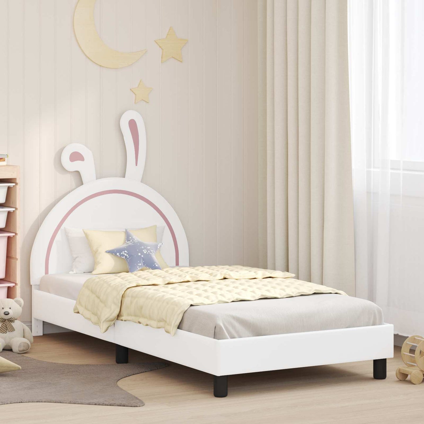 Struttura letto bambini con testata Bianco 80 x 200 cm PU