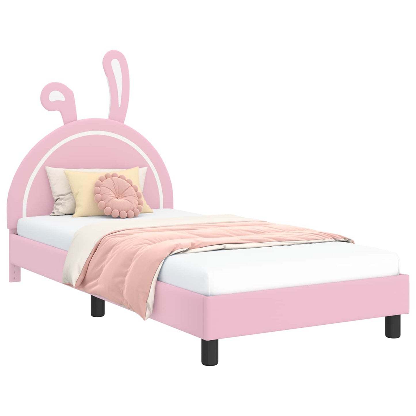 Struttura letto bambini con testata Rosa 80 x 200 cm PU