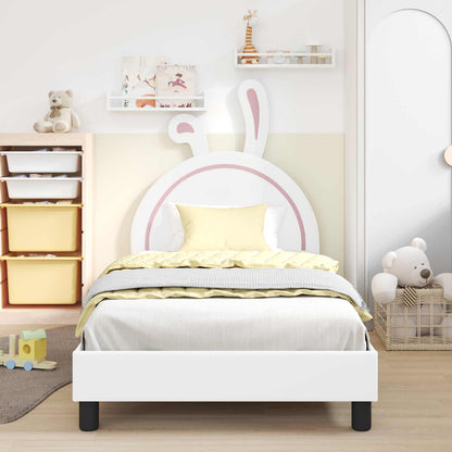 Struttura letto bambini con testata Bianco 90 x 190 cm PU