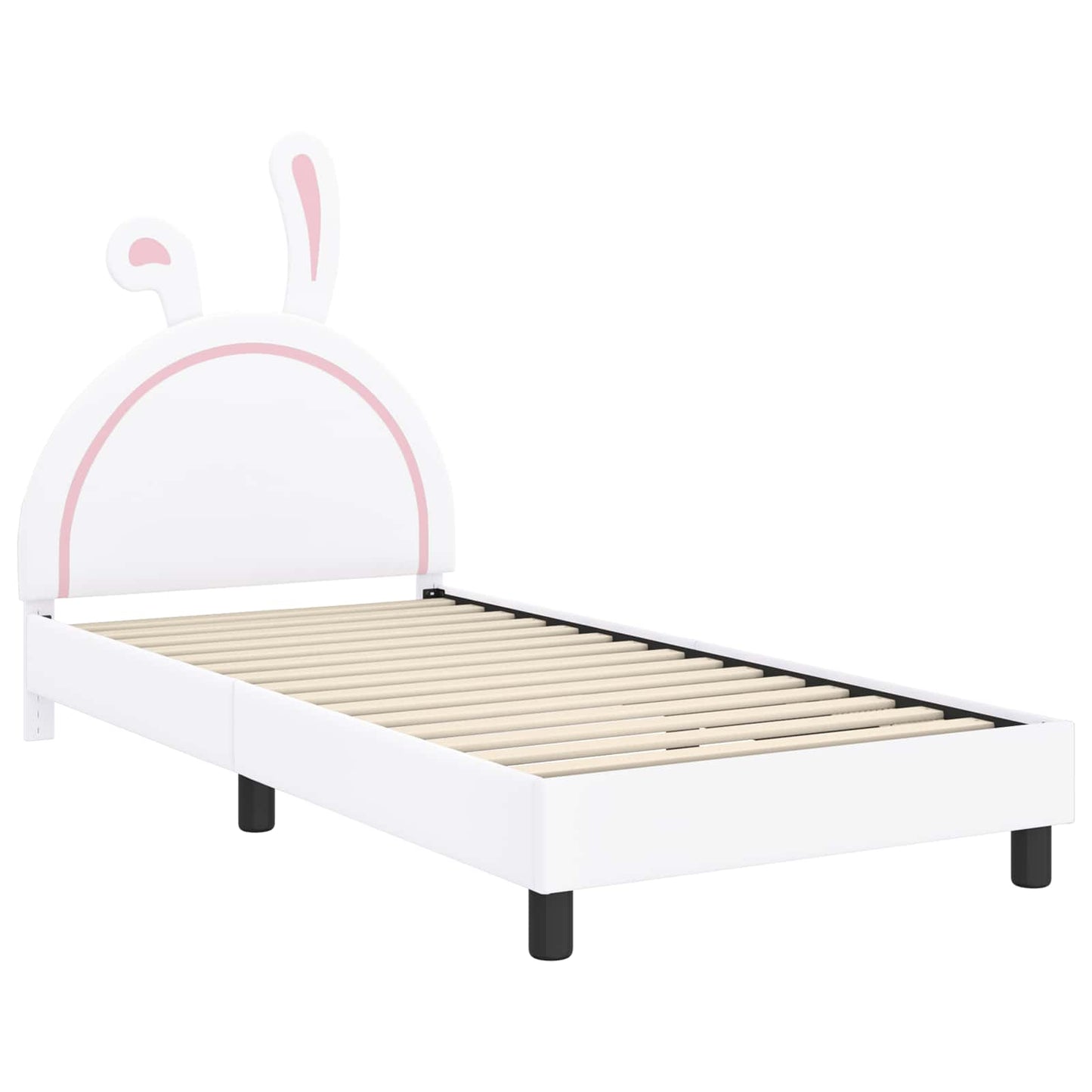 Struttura letto bambini con testata Bianco 90 x 190 cm PU