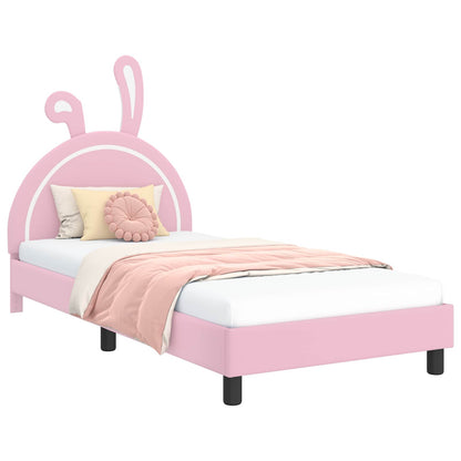 Struttura letto bambini con testata Rosa 90 x 190 cm PU