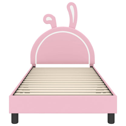 Struttura letto bambini con testata Rosa 90 x 190 cm PU