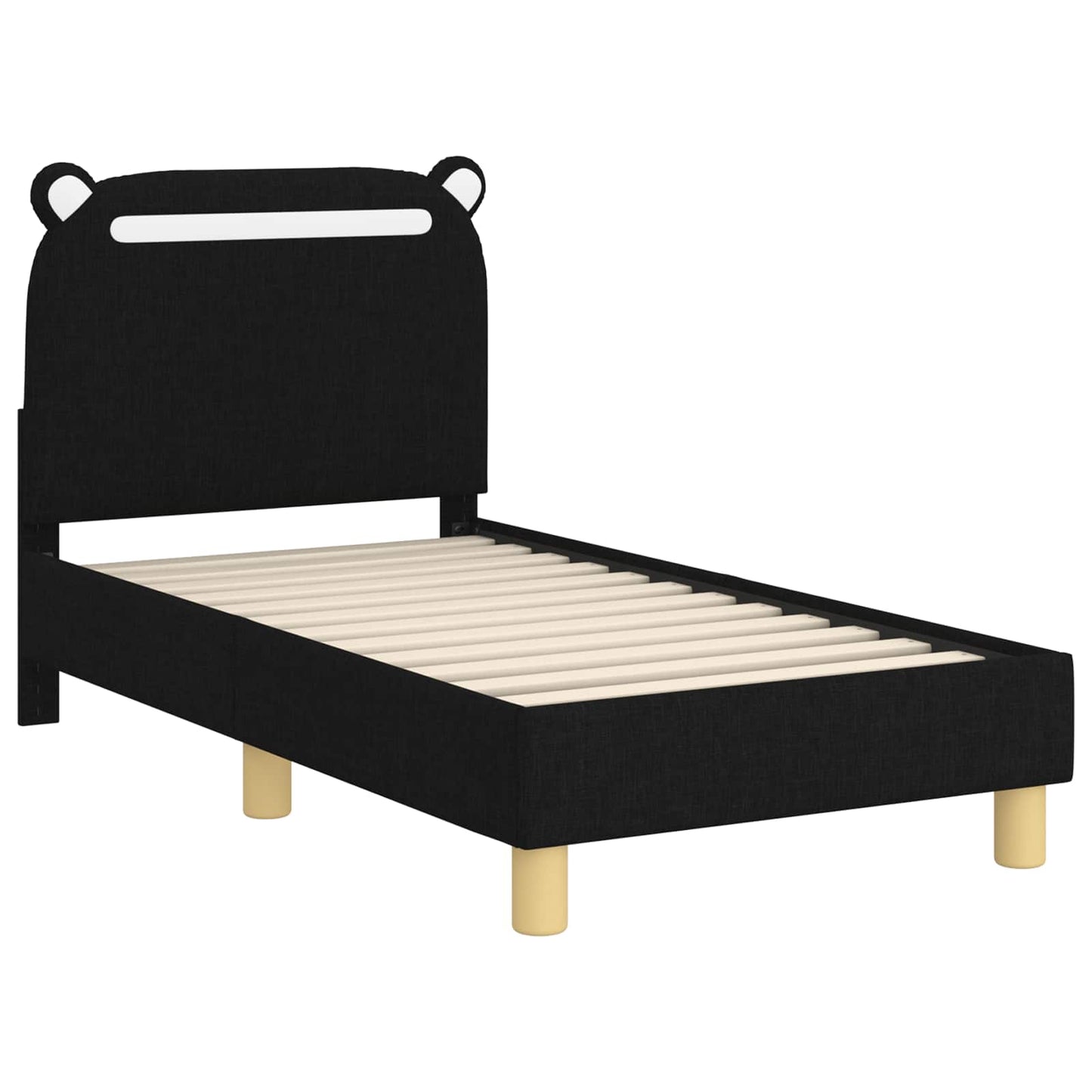 Struttura letto per bambini con testata Nero 70 x 140 cm