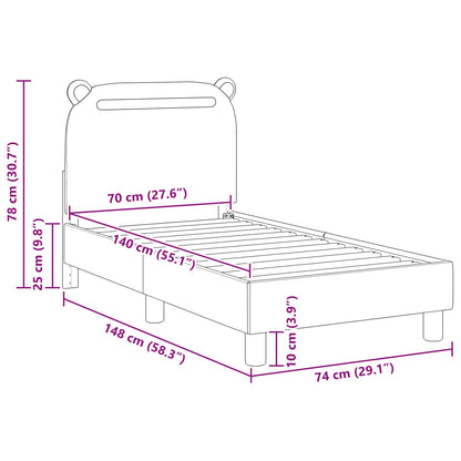 Struttura letto per bambini con testata Rosa 70 x 140 cm | homemem39