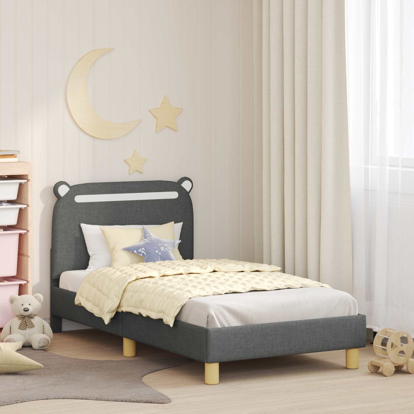Struttura letto bambini con testata Grigio scuro 80 x 160 cm