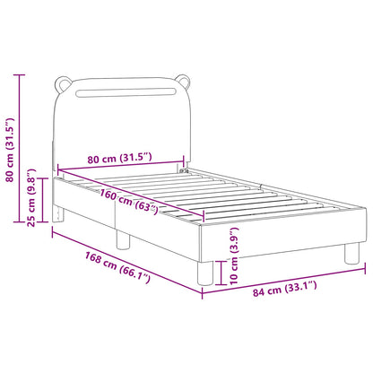 Struttura letto bambini con testata Grigio Scuro 80 x 160 cm | homemem39