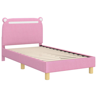 Struttura letto bambini con testata Rosa 80 x 160 cm Tessuto