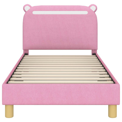 Struttura letto bambini con testata Rosa 80 x 160 cm Tessuto