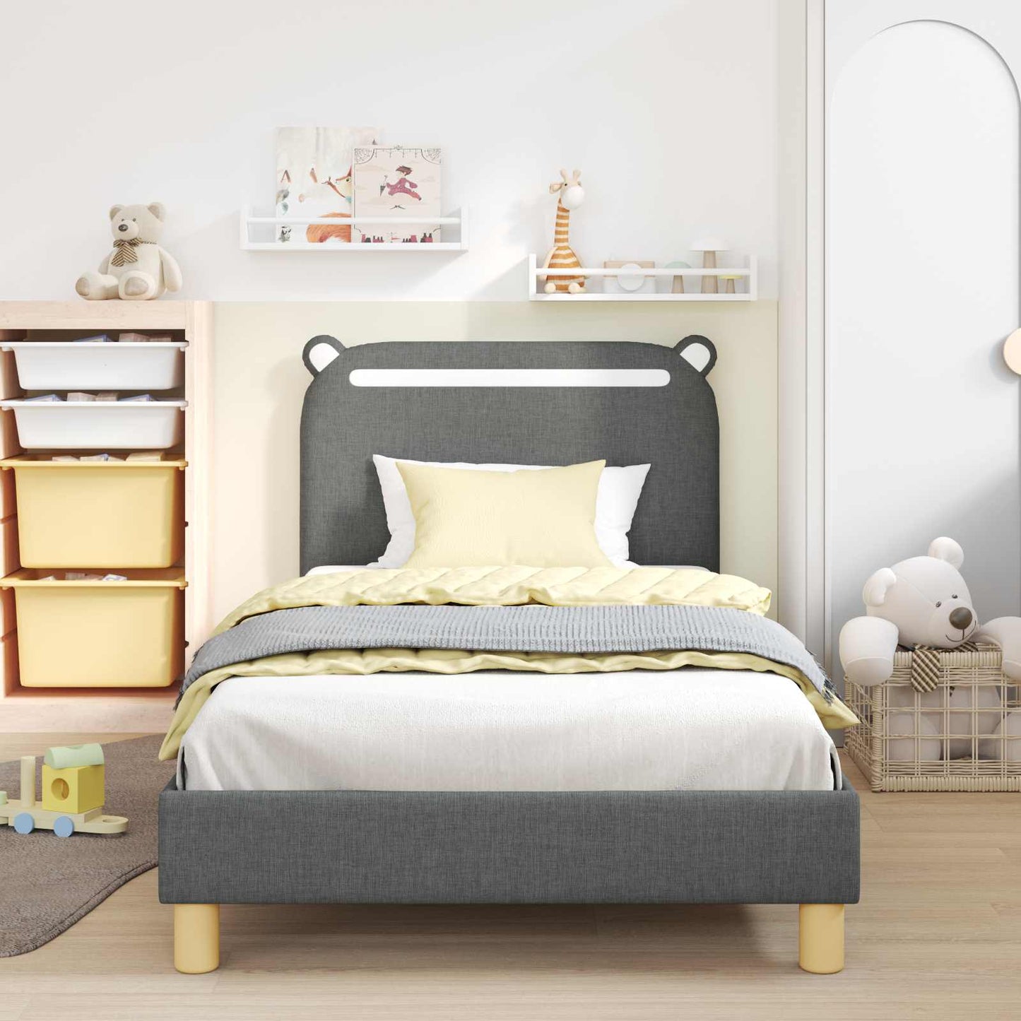 Struttura letto bambini con testata Grigio scuro 80 x 200 cm
