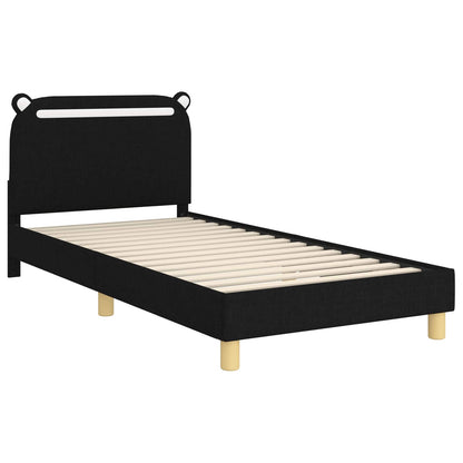 Struttura letto bambini con testata Nero 80 x 200 cm Tessuto