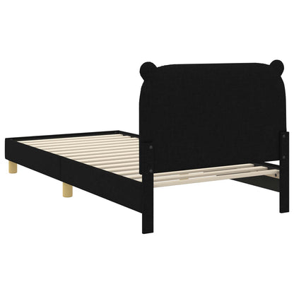 Struttura letto bambini con testata Nero 80 x 200 cm Tessuto