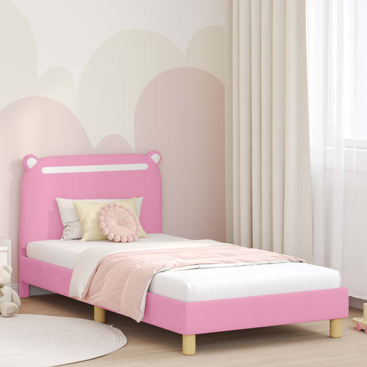 Struttura letto bambini con testata Rosa 80 x 200 cm Tessuto