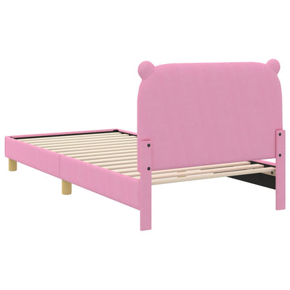 Struttura letto bambini con testata Rosa 80 x 200 cm Tessuto