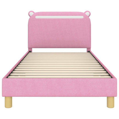 Struttura letto bambini con testata Rosa 80 x 200 cm Tessuto