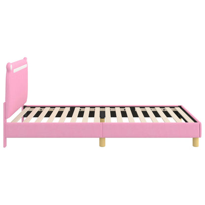 Struttura letto bambini con testata Rosa 80 x 200 cm Tessuto