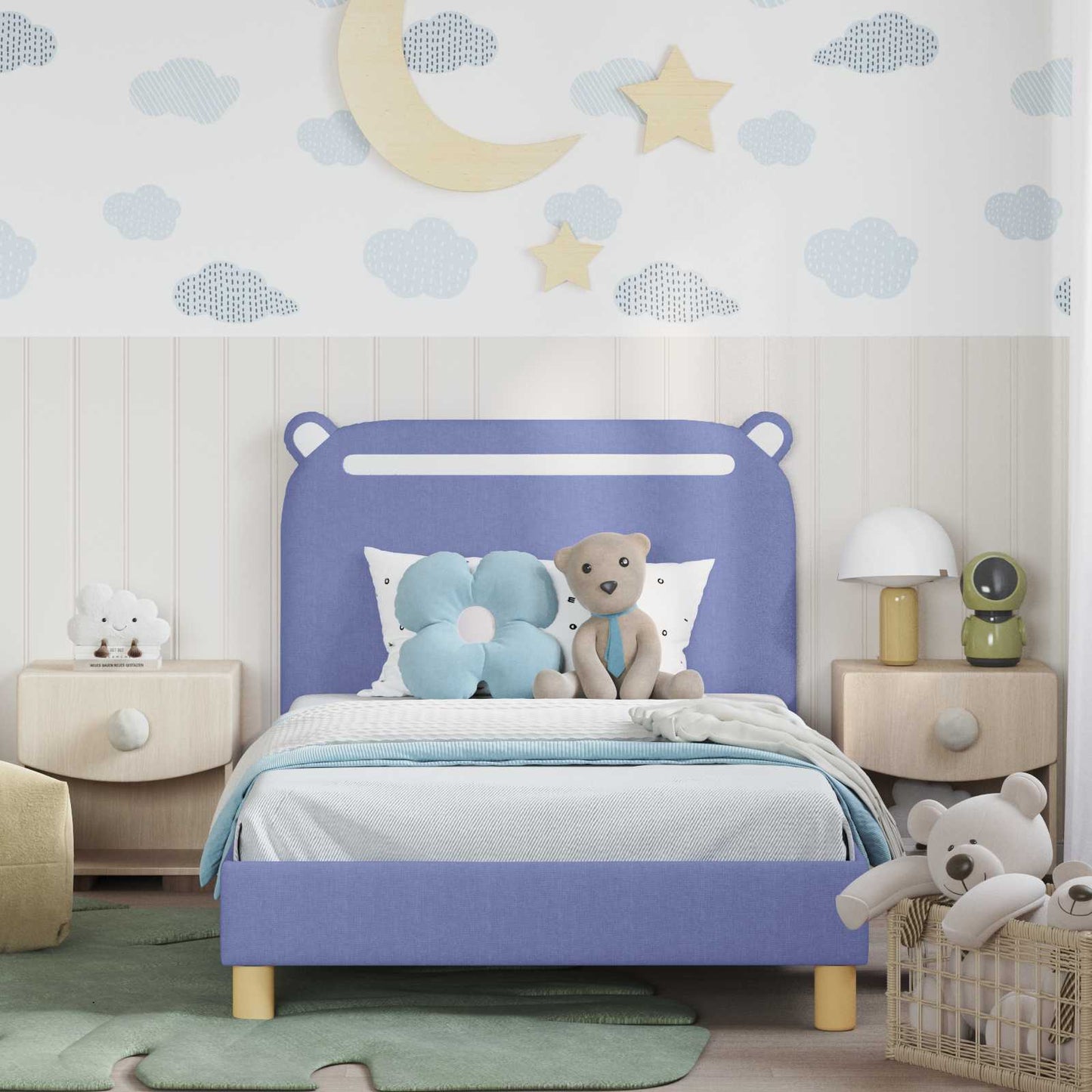 Struttura letto bambini con testata Blu jeans 80 x 200 cm